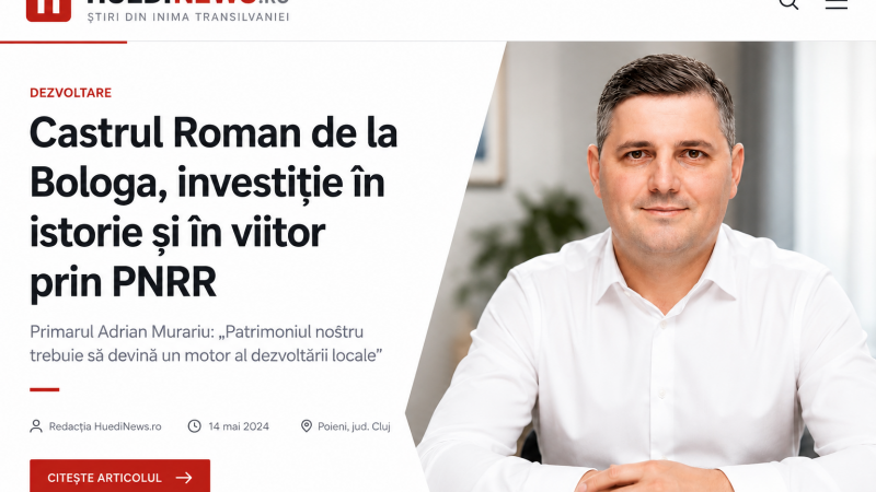 Primarul Adrian Murariu - Castrul Roman de la Bologa trebuie să devină simbolul renașterii turistice a comunei Poieni