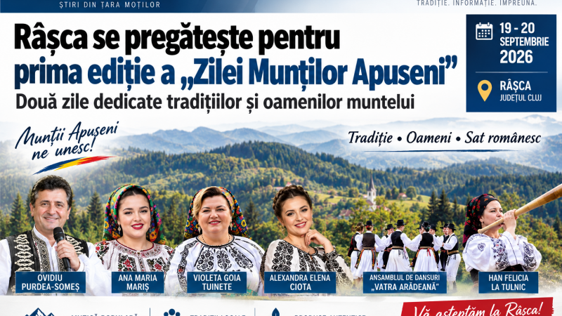 Râșca dă întâlnire Apusenilor. Prima ediție a „Zilei Munților Apuseni”, pe 19 și 20 septembrie