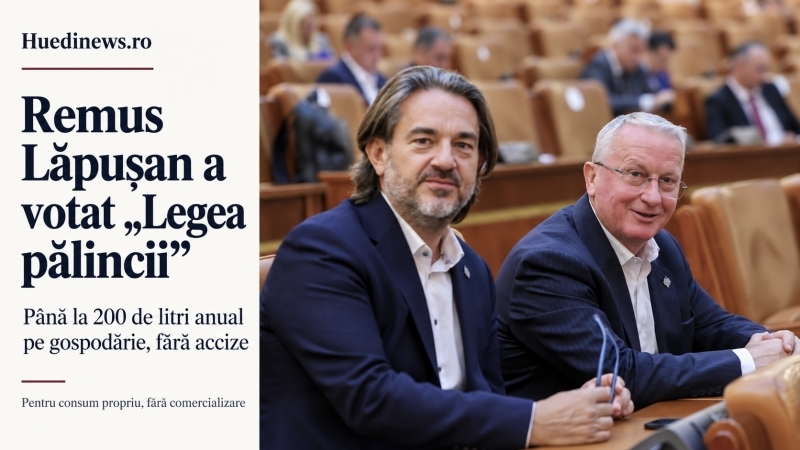 Deputatul Remus Lăpușan a susținut „Legea pălincii”: scutire de accize pentru până la 200 de litri anual pe gospodărie