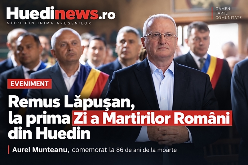     Huedinul își cinstește martirii. Deputatul Remus Lăpușan, prezent la comemorarea protopopului Aurel Munteanu