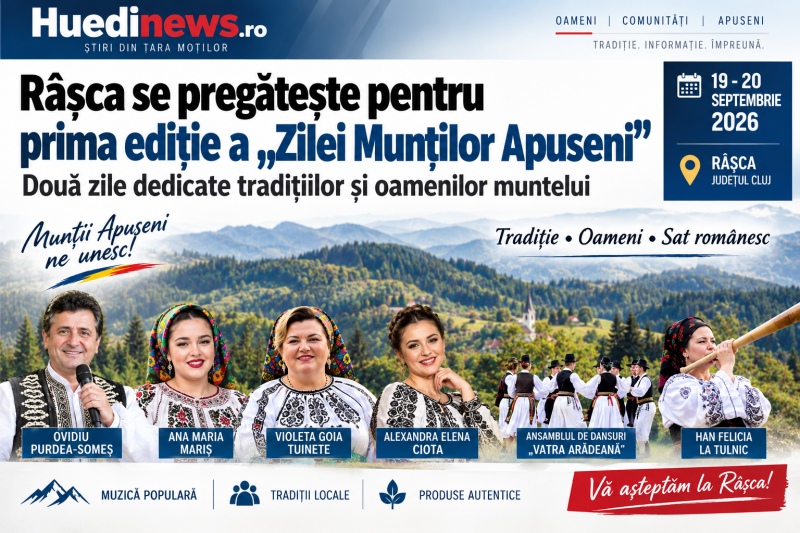 Râșca dă întâlnire Apusenilor. Prima ediție a „Zilei Munților Apuseni”, pe 19 și 20 septembrie