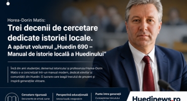 Horea-Dorin Matis și aproape trei decenii de cercetare dedicate trecutului local. Povestea apariției volumului „Huedin 690 – Manual de istorie locală a Huedinului”